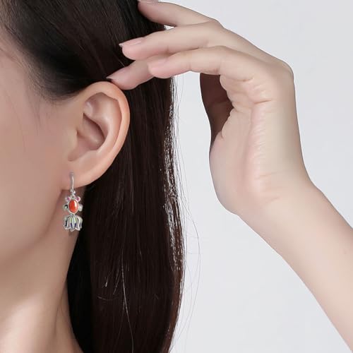 Boucles d'oreilles Poisson Émail Légères Anti-Allergie avec Agate Fille - 3