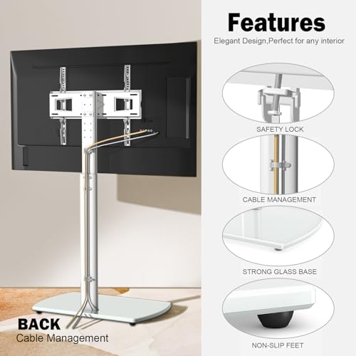 Yomt TF3001WHT Floor Tv Stand With Swivel Mount thumb #4
