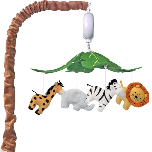 Image of BAYMI Baby Crib Mobile, Rotating Baby Mobile for Crib with Soothing Music & Lullabies, Safari Nursery Décor Baby Crib Toys for Boys Girls 0 3 6 9 12 Months (Safari Animals)