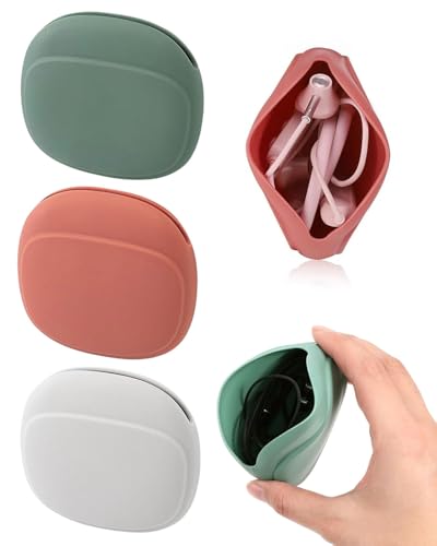 MYGLOAR Custodia per cuffie da 6 pezzi, custodia protettiva in silicone, mini borsa in silicone, custodia impermeabile per cuffie, custodia morbida e flessibile per cuffie,custodia per riporre le cuff