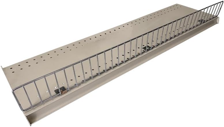 Miniatura 6 de Paquete de 10 estantes cromados para góndola al por menor, riel de protección de valla de alambre frontal, 48 pulgadas de largo x 3 pulgadas de