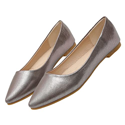 Escarpins gris femme confortables style ballerines à talons d'été
