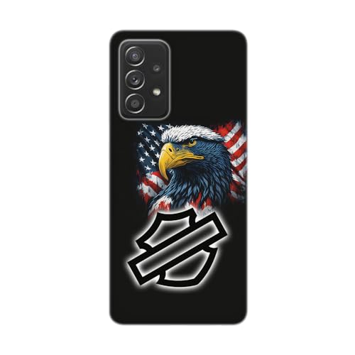 Cover trasparente design per Samsung Galaxy, stampata in Francia, Harley Davidson, Us Pride, Galaxy A52s 5G