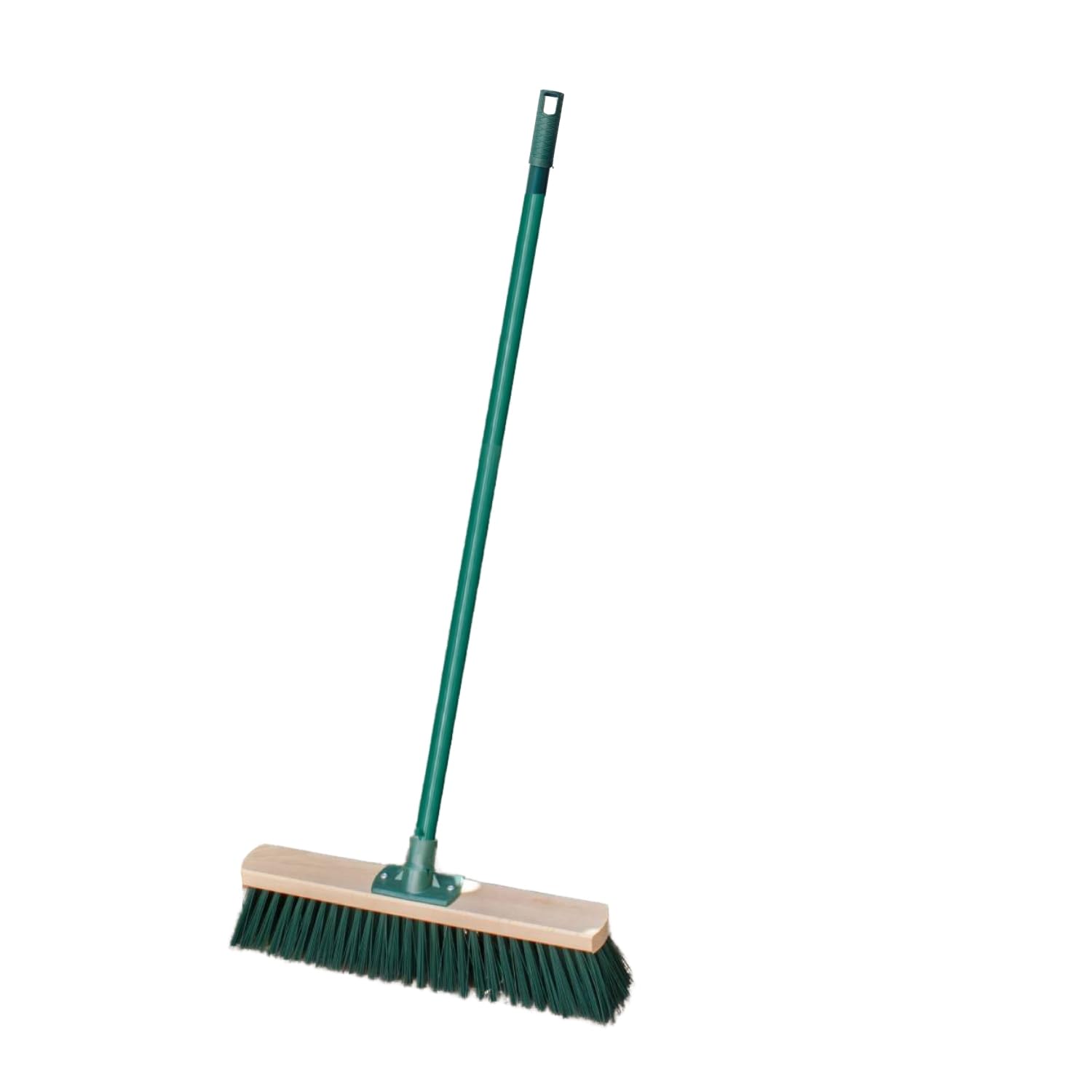 HOMESHOPA Heavy Duty Outdoor Broom Sweeping Brush, Stiff PVC Bristle Wooden Head with Metal Handle, Sweeping Broom for Cleaning Gardens, Yards, and Driveways (Head Size - 40cm)