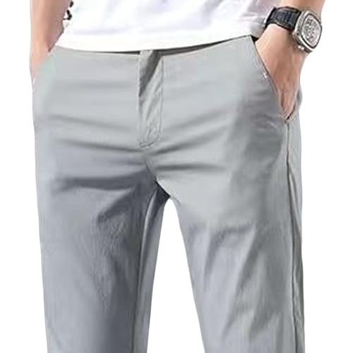 Maiyifu-GJ Men's Lightweight Fashion Dress Pants Business Straight Leg Suit Pants Slim Fit Casual Work Pants​4
