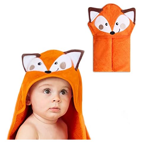 Mother's Choice 100% Cotton Animal Hooded Baby Toddler Kid Bathing Towel 300gsm (Orange Fox) Cover