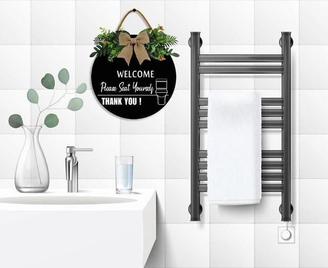 Miniatura 6 de Uptell Letrero de 12 pulgadas con texto en inglés Welcome Please Seat Yourself Thank You (Welcome Please Seat Yourself Thank You (Welcome Please