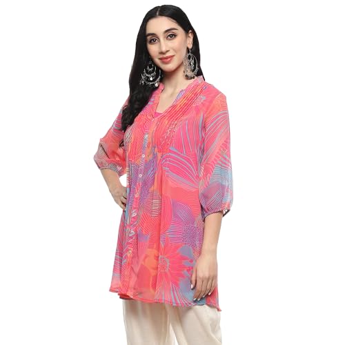 Image of BIBA Women Polyester Straight Fit Kurta
