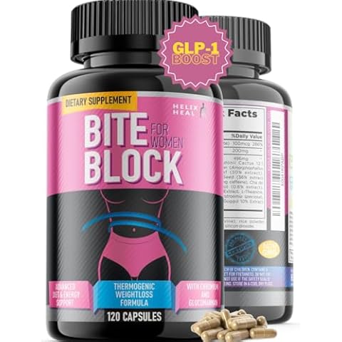 Helix Heal GLP-1 Supplement Weight Loss Diet Pills That Work Fast for Women - Appetite Suppressant for Weight Loss Women w/Chromium Picolinate & Glucomannan | 120 Capsules - 2-Month Supply Cover