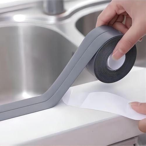 Grey Caulk Tape Waterproof Self Adhesive, Peel &amp; Stick Caulking Strip
