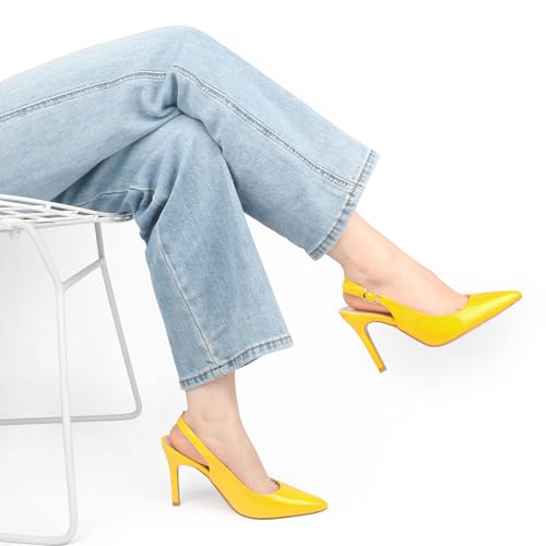 Image of JOY IN LOVE Womens Slingback High Heels Stiletto Pointed Closed Toe Pumps