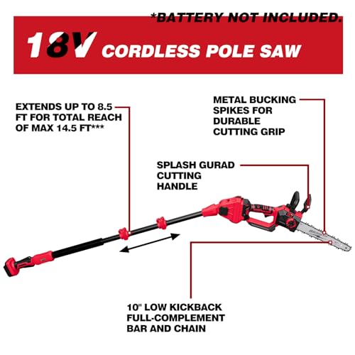 image for EVOIRON 2-IN-1 Cordless 10-Inch Pole Saw And Chainsaw Compatible with 