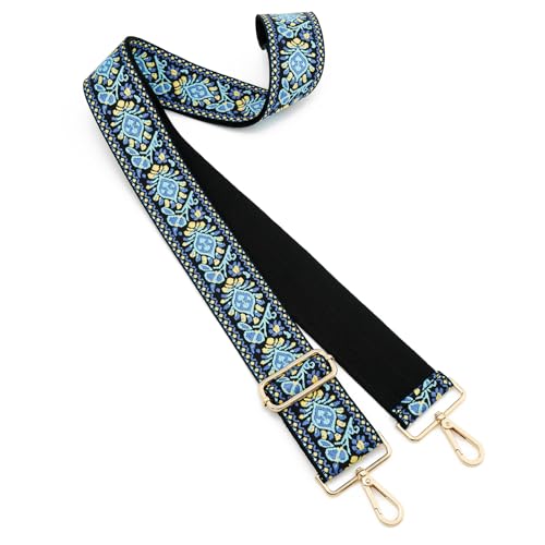 Image of Wide Shoulder Strap Adjustable Replacement Belt Guitar Style Crossbody Bag Handbag Strap Multicolor Canvas Straps(Wide:2in)(Color73)
