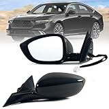Lqito Left Driver Side Mirror Fits 2023 2024 2025 Honda Accord with Power Glass without Heated without turn signals without Blind Spot Match Black (3Pins)