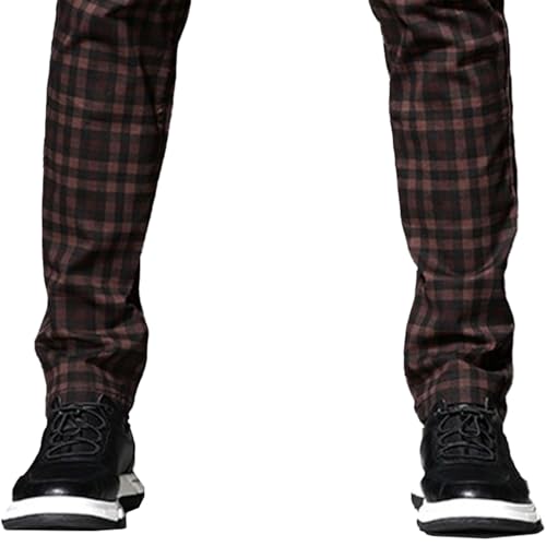 Men High Street Straight Casual Pants Fashion Cozy Contrast Checked Work Trousers Fall Classic Business Formal Pant2