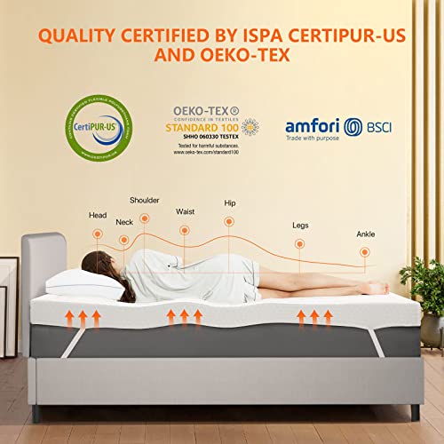 3-Inch-Gel-Memory-Foam-Mattress-Topper-Queen-Size-Cooling-Mattress-Pad-for-Back-Pain-with-Removable-Bamboo-CoverBed-Topper-Soft-Breathable