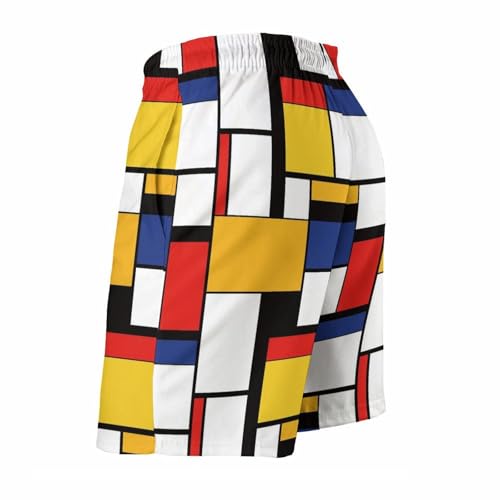 Mondrian Style Men's Swim Trunks Quick Dry Bathing Suit Swimming Shorts Beach Swimwear4