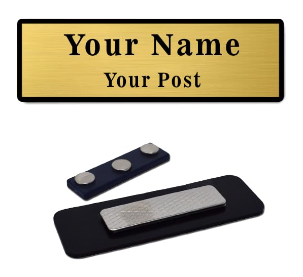 Custom Magnetic Gold Acrylic Name Plate for Uniform | 7.00 Centimeter x2.50 Centimeter | Laser Engraving not Remove | No Pin No Holes Name Badge for Office, School, Hospital & Hotel Staff-image-7