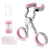 Aihoom Contact Lens Applicator Set, Portable Silicone Contact Lens Remover Tool with Tweezers, Lens Case, Suction Holder and Insertion Tool for Soft Lenses, Ideal for Beginners and Travel (Pink)