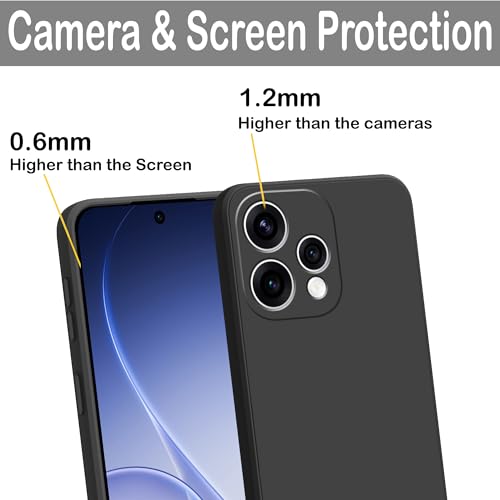 Image of amazon basics Back Cover for Oppo Reno 15 5G | Ultra Slim Soft Rubberised Case | Matte Silicone Flexible Mobile Case | Camera Protection - Black