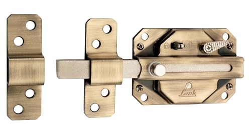 Image of Link Sparta 6 Turn Door Lock - Brass Cylinder with 3 Hi-Tech Keys, Main Door Lock, Double Door Compatibility (Antique Brass)
