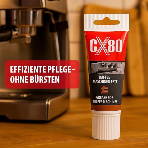 CX80 Kaffeemaschinen Fett | Silikonfett für Brühgruppen, Dichtung, O-Ring für lange Maschinenlebensdauer | Grease farblos, lebensmittelecht, wasser- und temperaturbeständig | 2x 40 g Schmierfett Tube