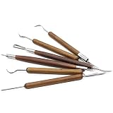 LEKAI 6 Pieces Double Ended Modeling Tools with Wooden Handle Clay Sculpture Tools for Arts and Craf