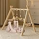 Spielbogen Baby Holz für Babies, Höhenverstellbarer & Schadstofffreier Baby Gym Holz Spielbogen, Spielzeug Activity für Neugeborene