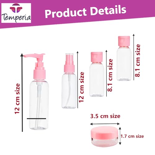 Temperia 7pc Refillable Travel Bottles with Pouch - Image 7