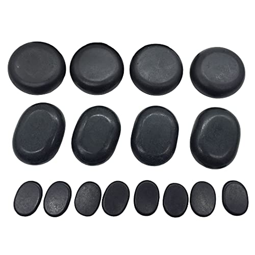 oksano 16 PCS Große Hot Massage Stone Heiße Basaltsteine Hot Stone Massagegerät Hot Stone Set Basalt Hot Rocks Steine - Ideal für Spas, Massage-Therapie, Entspannung Cover