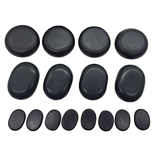 oksano 16 PCS Große Hot Massage Stone Heiße Basaltsteine Hot Stone Massagegerät Hot Stone Set Basalt Hot Rocks Steine – Ideal für Spas, Massage-Therapie, Entspannung