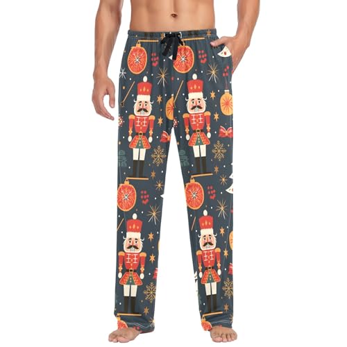 Christmas with Nutcracker Men's Pajama Pants Lightweight Sleepwear Bottom Lounge Pants