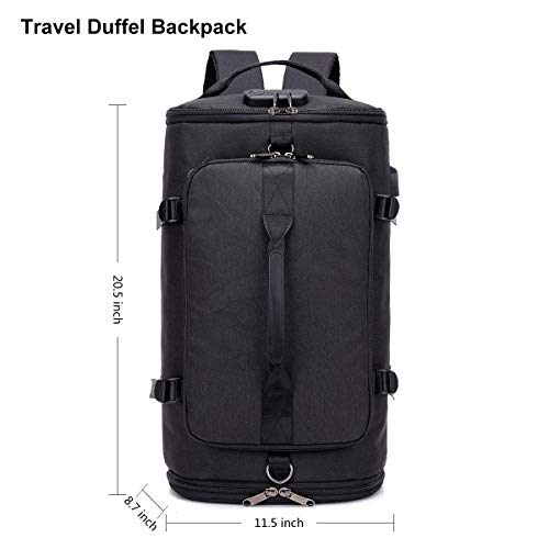 Travel Backpack, Outdoor Duffle Bag with Shoe Compartment, Waterproof Hiking Camping Rucksack for Men and Women. Anti Theft College Backpack/Book-Bag with USB Charging