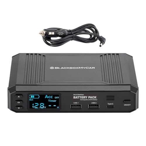 Blackboxmycar PowerCell 5 Dash Cam Battery Pack with USB & Type-C Output - Lifepo4 Rechargeable for Long-Lasting Parking Mode - Pack Works with Any Vehicle to Provide Safe 24/7 Power