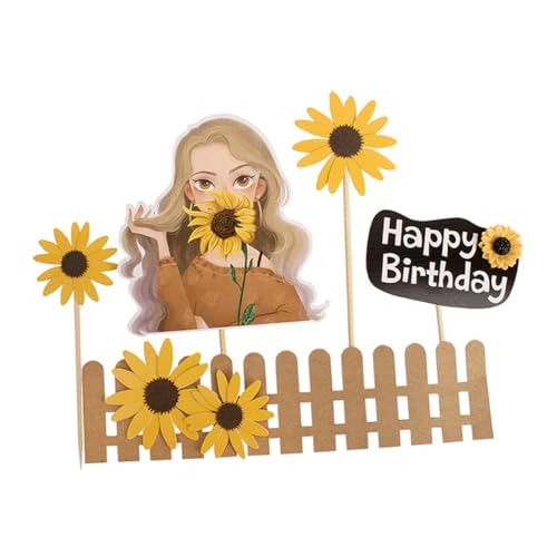Homoyoyo Adorno para Tarta de Girasol 25 Piezas Comestibles para Decoración de Pasteles en Celebraciones Infantiles