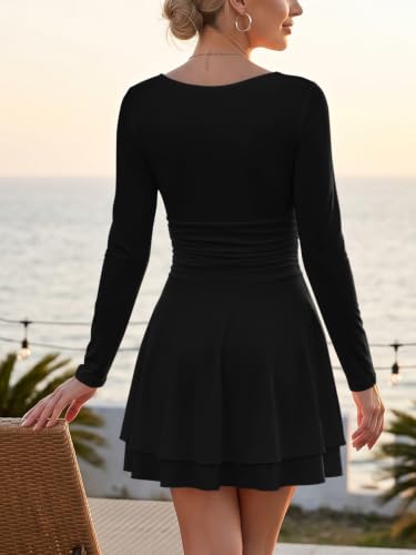 Image of Women's A Line Corset Long Sleeve Mini Dress