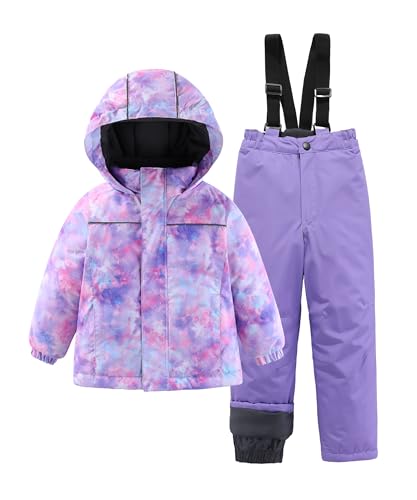 Image of M2C Boys Girls 2-Piece Snowsuit Thicken Patterned Ski Jackets and Pants