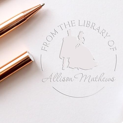 Princess Personalized Library Book Embossing Stamp | Custom Book Identity Seal for Children's Books | Customizable Library Ownership Embosser | 1-5/8