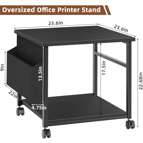Image of Lerliuo Black Large Printer Stand with Storage
