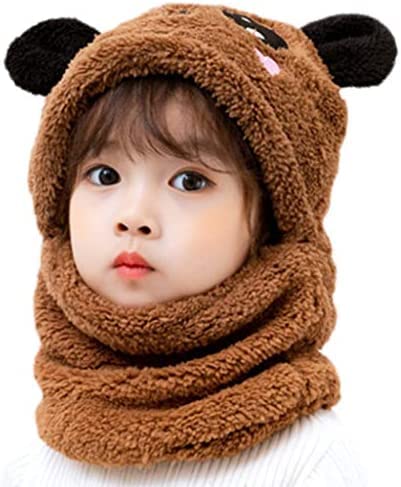 Image of TopiBaaz Cute Panda Cartoon Monkey Cap for Boys and Girls (Pack of 1) | Age - 6 Years to 12 Years |Free Size | Plush Wool | Winter Cap | Neck Scarf