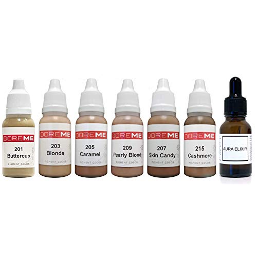 Doreme Permanent Makeup Beautiful Blondes Pigment Set Kit Ink Color Cosmetic Micropigmentation Microblading Aura Elixir Sets, Beautiful Blondes Set