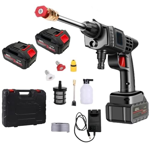 Idropulitrice Elettrica ad Alta Pressione Portatile con 2 Batterie da 48V e Accessori Fresa per Pulizia Auto Giardino e Superfici Esterne
