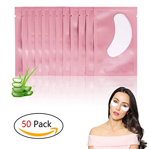 Eye Gel Pads,Eyelash Extension Under Eye Pads,Comfortable,Fresh,Lint Free Lash Extension Under Eye Gel Patches for DIY False Eyelash Extension Makeup Supplies,Eye Mask Beauty Tool Gyryp (50, Pink)