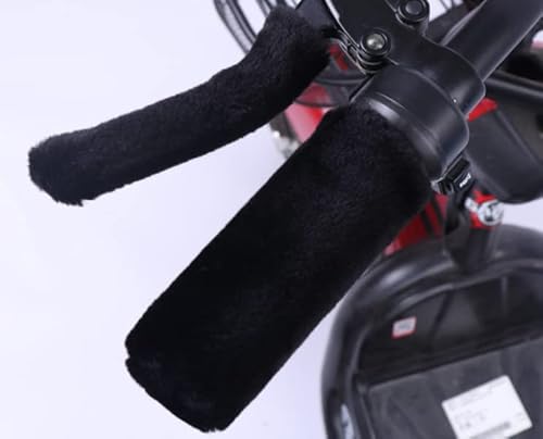 自転車用 グリップカバー バンドルカバー 冬 ふわふわ ハンドルグリップ 暖かい 滑り止め 取り付け簡単 無地 通気性 柔らかい 防寒 可愛い 握りやすい フィット オシャレ カー用品 アクセサリー 秋冬カーアクセサリー 1ペア