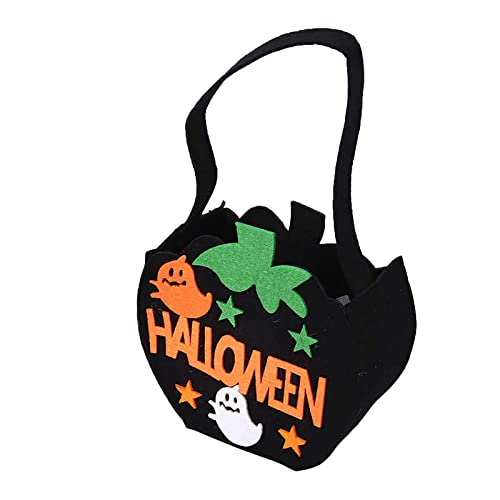 Alecony Halloween Trick ou Tote Bag réutilisable pour Les Cadeaux de Bonbons épicerie épicerie Livre d'horizon des Événements (F, One Size) Cover
