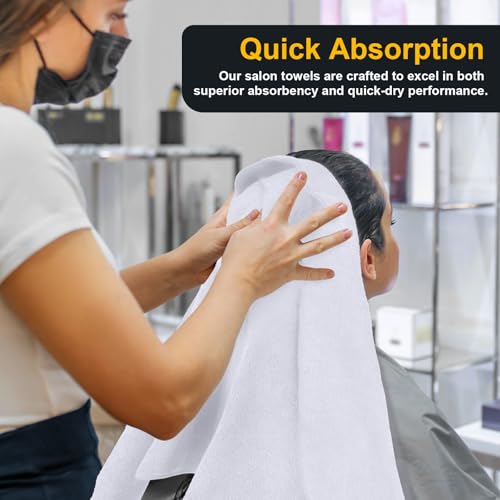 Image of UNIMADE Salon Towels 24 Pack, Super Soft Microfiber Hand Towel, Highly Absorbent Hair-Drying Cloth for Gym, Bath, Spa Use and Home Beauty Care - White (16x29 inch)
