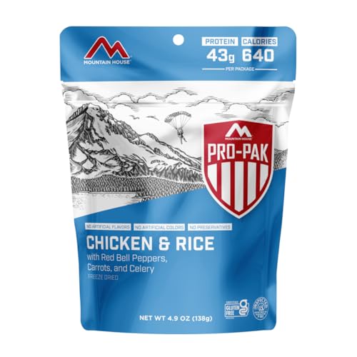Mountain House Chicken & Rice Pro-Pak | Freeze Dried Backpacking & Camping Food | One Serving |Gluten-Free