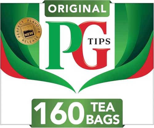 PG Tips Original Black Tea Bags Bulk Refreshing Flavourful & Full-Bodied Perfect Flavour Release 160 Plant Based Biodegradable Teabags