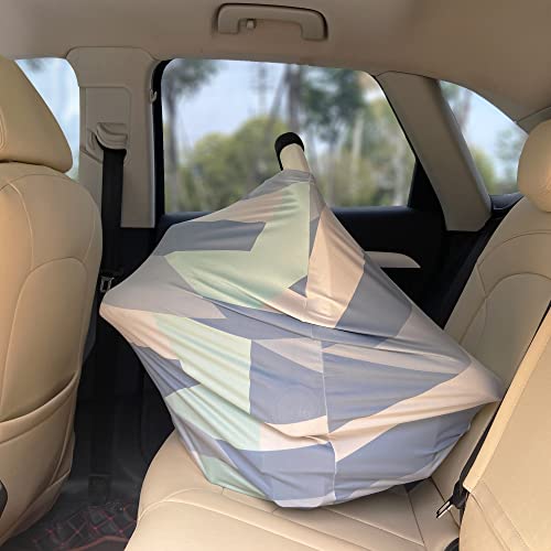 Carseat Cover for Boy and Girls - Multi-use Nursing Canopy for Breastfeeding, Stroller and High Chair Cover (Baby Green)