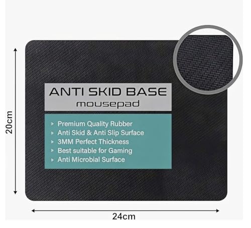 Image of Mouse Pad with Design, 24 x 20 cm, 3mm Thick Rubberised Base Mouse Pad for Computer, PC, Laptop (Bear)